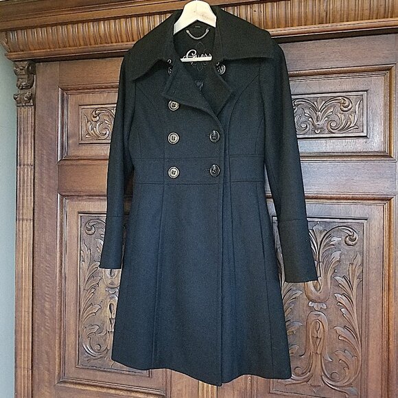 Guess Double-Breasted Wool Pea Coat - Picture 1 of 7